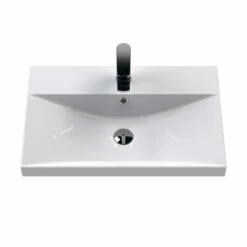 Nuie Arno Wall Hung 1-Drawer Vanity Unit With Basin-3 600mm Wide - Solace Oak Woodgrain -HEATANDPLUMB Sales nuie arno vanity unit arn1422d 1