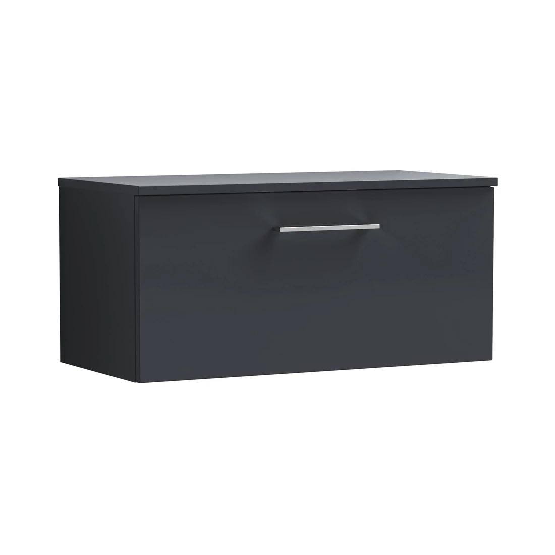 Nuie Arno Wall Hung 1-Drawer Vanity Unit With Worktop 800mm Wide - Satin Anthracite 4 Nuie Arno Wall Hung 1-Drawer Vanity Unit With Worktop 800mm Wide - Satin Anthracite - Image 2