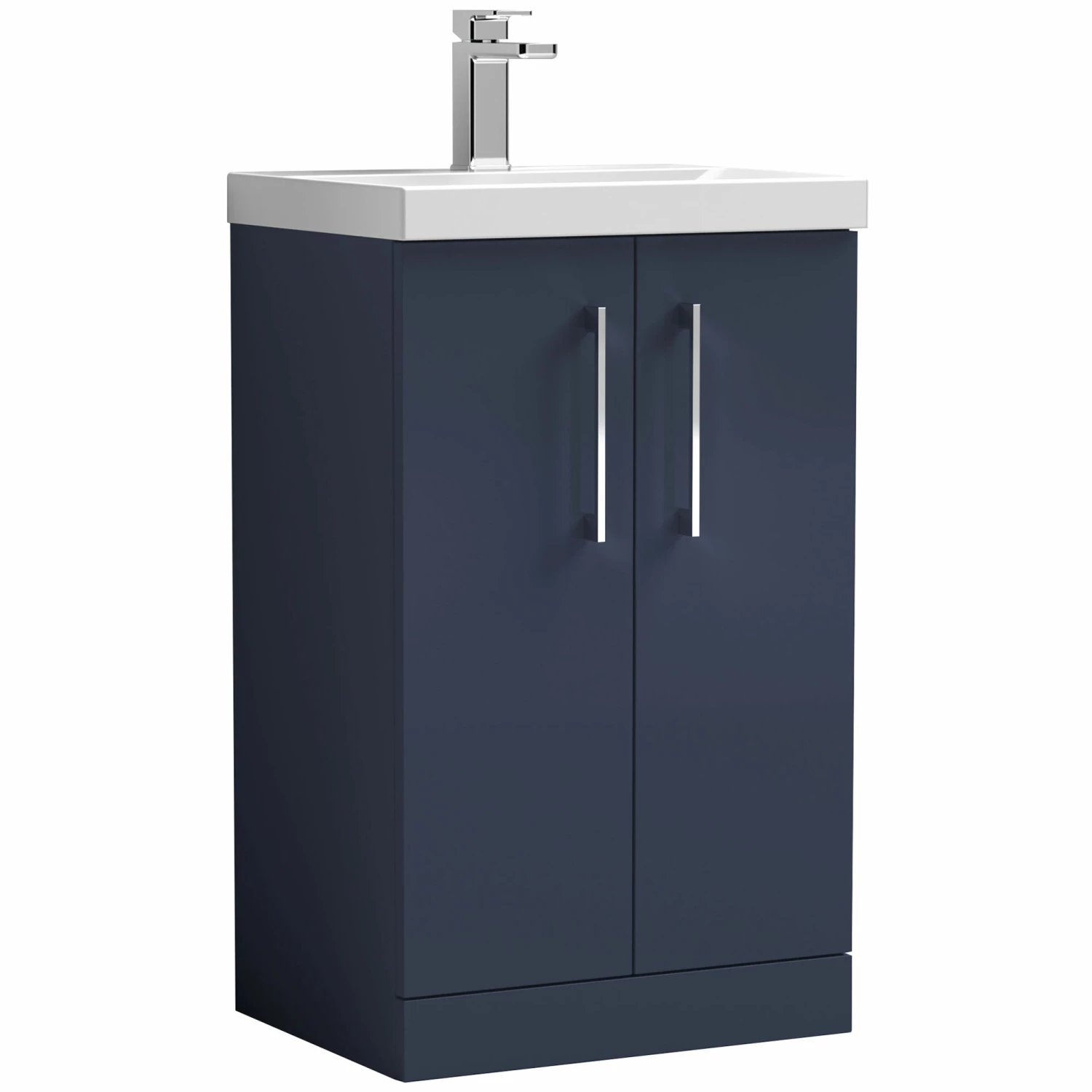 Nuie Arno Floor Standing 2-Door Vanity Unit With Basin-1 500mm Wide - Electric Blue 8 Nuie Arno Floor Standing 2-Door Vanity Unit With Basin-1 500mm Wide - Electric Blue - Image 6