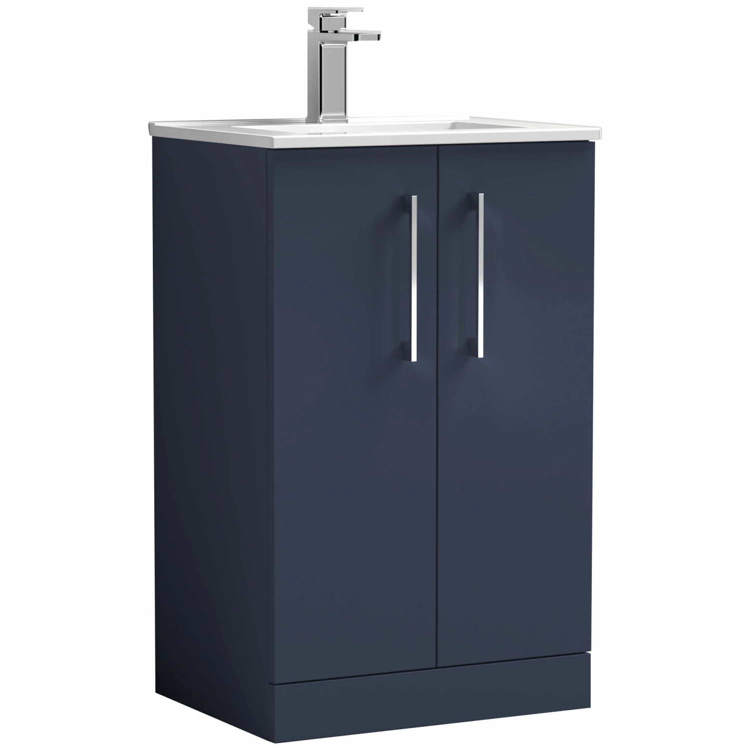 Nuie Arno Floor Standing 2-Door Vanity Unit With Basin-2 500mm Wide - Electric Blue 8 Nuie Arno Floor Standing 2-Door Vanity Unit With Basin-2 500mm Wide - Electric Blue - Image 6