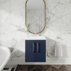 Nuie Arno Wall Hung 2-Door Vanity Unit With Basin-4 500mm Wide - Electric Blue 12 Nuie Arno Wall Hung 2-Door Vanity Unit With Basin-4 500mm Wide - Electric Blue -HEATANDPLUMB Sales nuie arno vanity unit arn1721a 2