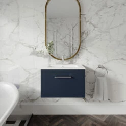 Nuie Arno Wall Hung 1-Drawer Vanity Unit With Basin-2 600mm Wide - Electric Blue 10 Nuie Arno Wall Hung 1-Drawer Vanity Unit With Basin-2 600mm Wide - Electric Blue -HEATANDPLUMB Sales nuie arno vanity unit arn1722b 1