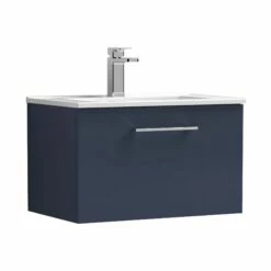 Nuie Arno Wall Hung 1-Drawer Vanity Unit With Basin-2 600mm Wide - Electric Blue 11 Nuie Arno Wall Hung 1-Drawer Vanity Unit With Basin-2 600mm Wide - Electric Blue -HEATANDPLUMB Sales nuie arno vanity unit arn1722b 3