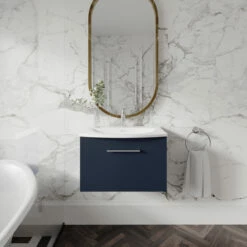 Nuie Arno Wall Hung 1-Drawer Vanity Unit With Basin-4 600mm Wide - Electric Blue -HEATANDPLUMB Sales nuie arno vanity unit arn1722g 1