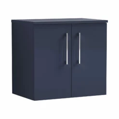 Nuie Arno Wall Hung 2-Door Vanity Unit With Worktop 600mm Wide - Electric Blue 17 Nuie Arno Wall Hung 2-Door Vanity Unit With Worktop 600mm Wide - Electric Blue -HEATANDPLUMB Sales nuie arno vanity unit arn1723w 3