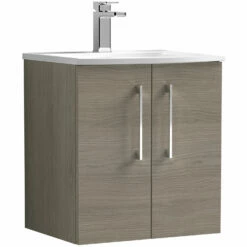 Nuie Arno Wall Hung 2-Door Vanity Unit With Basin-4 500mm Wide - Solace Oak Woodgrain 9 Nuie Arno Wall Hung 2-Door Vanity Unit With Basin-4 500mm Wide - Solace Oak Woodgrain -HEATANDPLUMB Sales nuie arno vanity unit arn2521g