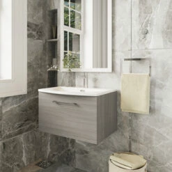 Nuie Arno Wall Hung 1-Drawer Vanity Unit With Basin-4 600mm Wide - Solace Oak Woodgrain 11 Nuie Arno Wall Hung 1-Drawer Vanity Unit With Basin-4 600mm Wide - Solace Oak Woodgrain -HEATANDPLUMB Sales nuie arno vanity unit arn2522g 4