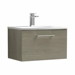 Nuie Arno Wall Hung 1-Drawer Vanity Unit With Basin-4 600mm Wide - Solace Oak Woodgrain 10 Nuie Arno Wall Hung 1-Drawer Vanity Unit With Basin-4 600mm Wide - Solace Oak Woodgrain -HEATANDPLUMB Sales nuie arno vanity unit arn2522g 5