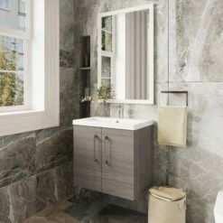 Nuie Arno Wall Hung 2-Door Vanity Unit With Basin-3 600mm Wide - Solace Oak Woodgrain 12 Nuie Arno Wall Hung 2-Door Vanity Unit With Basin-3 600mm Wide - Solace Oak Woodgrain -HEATANDPLUMB Sales nuie arno vanity unit arn2523a 1