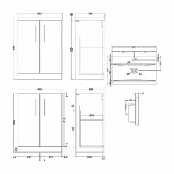 Nuie Arno Floor Standing 2-Door Vanity Unit With Basin-1 600mm Wide - Gloss White 12 Nuie Arno Floor Standing 2-Door Vanity Unit With Basin-1 600mm Wide - Gloss White -HEATANDPLUMB Sales nuie arno vanity unit arn503a 1