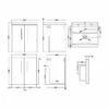Nuie Arno Wall Hung 2-Door Vanity Unit With Basin-1 500mm Wide - Solace Oak Woodgrain