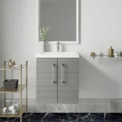 Nuie Arno Wall Hung 2-Door Vanity Unit With Basin-3 500mm Wide - Anthracite Woodgrain 11 Nuie Arno Wall Hung 2-Door Vanity Unit With Basin-3 500mm Wide - Anthracite Woodgrain -HEATANDPLUMB Sales nuie arno vanity unit arn521a 2 3