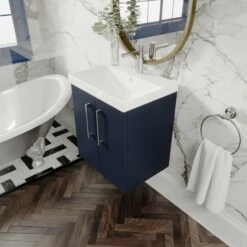 Nuie Arno Wall Hung 2-Door Vanity Unit With Basin-3 500mm Wide - Solace Oak Woodgrain 9 Nuie Arno Wall Hung 2-Door Vanity Unit With Basin-3 500mm Wide - Solace Oak Woodgrain -HEATANDPLUMB Sales nuie arno vanity unit arn521d 1 5