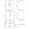 Nuie Arno Wall Hung 2-Door Vanity Unit With Basin-4 500mm Wide - Satin Grey -HEATANDPLUMB Sales nuie arno vanity unit arn521g 1 3