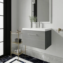 Nuie Arno Wall Hung 1-Drawer Vanity Unit With Basin-1 600mm Wide - Anthracite Woodgrain 12 Nuie Arno Wall Hung 1-Drawer Vanity Unit With Basin-1 600mm Wide - Anthracite Woodgrain -HEATANDPLUMB Sales nuie arno vanity unit arn522a 3