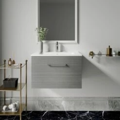 Nuie Arno Wall Hung 1-Drawer Vanity Unit With Basin-2 600mm Wide - Anthracite Woodgrain 11 Nuie Arno Wall Hung 1-Drawer Vanity Unit With Basin-2 600mm Wide - Anthracite Woodgrain -HEATANDPLUMB Sales nuie arno vanity unit arn522b 1