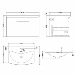 Nuie Arno Wall Hung 1-Drawer Vanity Unit With Basin-4 600mm Wide - Solace Oak Woodgrain 12 Nuie Arno Wall Hung 1-Drawer Vanity Unit With Basin-4 600mm Wide - Solace Oak Woodgrain -HEATANDPLUMB Sales nuie arno vanity unit arn522g 2