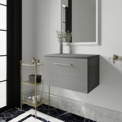 Nuie Arno Wall Hung 1-Drawer Vanity Unit With Worktop 600mm Wide - Anthracite Woodgrain 18 Nuie Arno Wall Hung 1-Drawer Vanity Unit With Worktop 600mm Wide - Anthracite Woodgrain -HEATANDPLUMB Sales nuie arno vanity unit arn522w 2 2