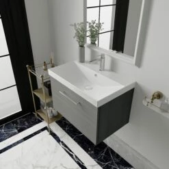 Nuie Arno Wall Hung 1-Drawer Vanity Unit With Basin-3 600mm Wide - Solace Oak Woodgrain -HEATANDPLUMB Sales nuie arno vanity unit arn622d 1