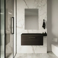 Nuie Arno Wall Hung 1-Drawer Vanity Unit With Worktop 800mm Wide - Black Woodgrain 13 Nuie Arno Wall Hung 1-Drawer Vanity Unit With Worktop 800mm Wide - Black Woodgrain -HEATANDPLUMB Sales nuie arno vanity unit arn625w 2