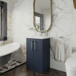 Nuie Arno Floor Standing 2-Door Vanity Unit With Basin-1 500mm Wide - Electric Blue 10 Nuie Arno Floor Standing 2-Door Vanity Unit With Basin-1 500mm Wide - Electric Blue -HEATANDPLUMB Sales nuie arno vanity unit pmarfs2dovub5 4 1