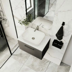 Nuie Arno Wall Hung 1-Drawer Vanity Unit With Worktop 600mm Wide - Anthracite Woodgrain 14 Nuie Arno Wall Hung 1-Drawer Vanity Unit With Worktop 600mm Wide - Anthracite Woodgrain -HEATANDPLUMB Sales nuie arno vanity unit pmarwh1drvuw6 25