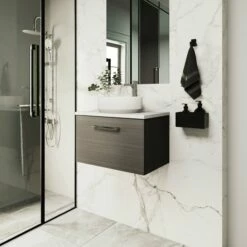 Nuie Arno Wall Hung 1-Drawer Vanity Unit With Worktop 600mm Wide - Gloss White 15 Nuie Arno Wall Hung 1-Drawer Vanity Unit With Worktop 600mm Wide - Gloss White -HEATANDPLUMB Sales nuie arno vanity unit pmarwh1drvuw6 34 1