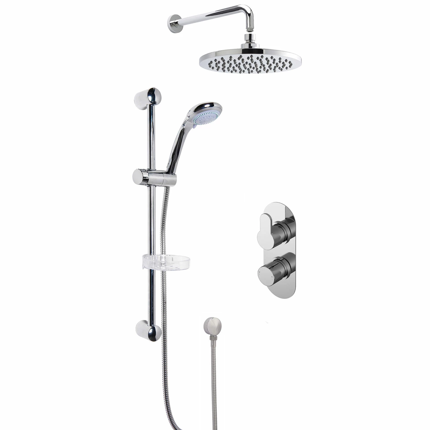Nuie Arvan Twin Thermostatic Concealed Complete Mixer Shower With Diverter - Chrome 4 Nuie Arvan Twin Thermostatic Concealed Complete Mixer Shower With Diverter - Chrome - Image 2