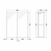 Nuie Athena Mirrored Cabinet (50/50) 600mm Wide - Gloss Grey Mist -HEATANDPLUMB Sales nuie athena bathroom cabinet moc323