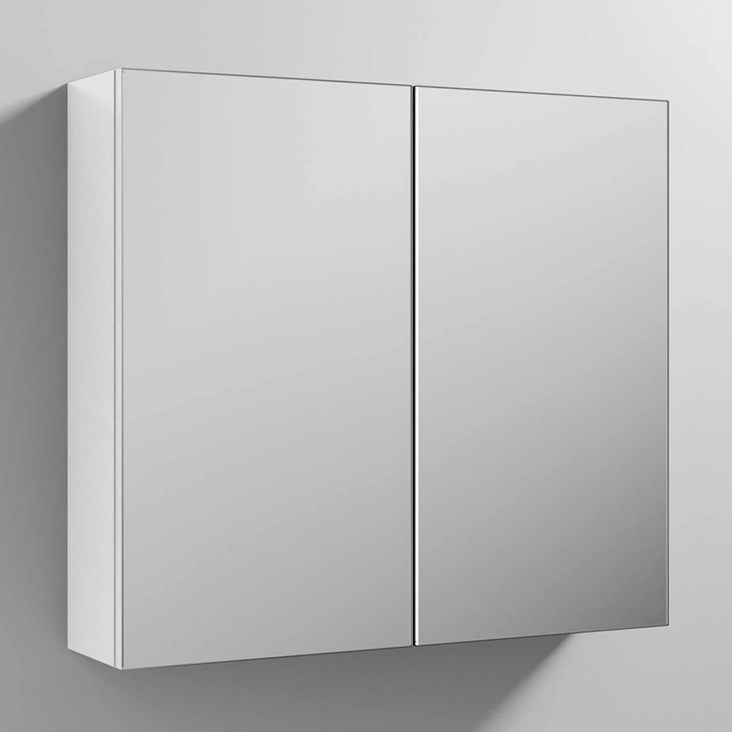 Nuie Athena Mirrored Cabinet (50/50) 800mm Wide - Gloss White 4 Nuie Athena Mirrored Cabinet (50/50) 800mm Wide - Gloss White - Image 2