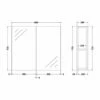 Nuie Athena Mirrored Cabinet (50/50) 800mm Wide - Gloss White -HEATANDPLUMB Sales nuie athena bathroom cabinet off519