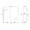 Nuie Athena Mirrored Cabinet (50/50) 800mm Wide - Anthracite Woodgrain 2 Nuie Athena Mirrored Cabinet (50/50) 800mm Wide - Anthracite Woodgrain -HEATANDPLUMB Sales nuie athena bathroom cabinet off519 6