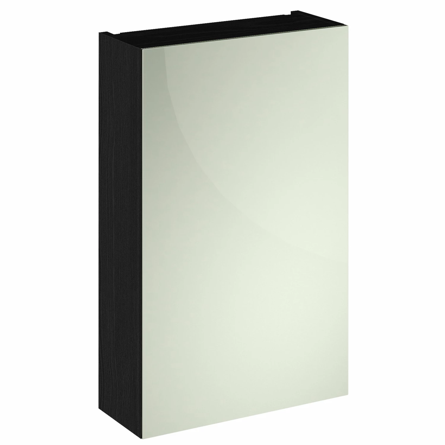 Nuie Athena 1-Door Mirrored Bathroom Cabinet 715mm H X 450mm W - Charcoal Black Woodgrain 3 Nuie Athena 1-Door Mirrored Bathroom Cabinet 715mm H X 450mm W - Charcoal Black Woodgrain