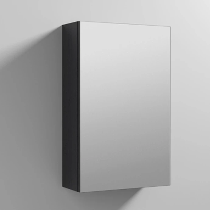 Nuie Athena 1-Door Mirrored Bathroom Cabinet 715mm H X 450mm W - Charcoal Black Woodgrain 4 Nuie Athena 1-Door Mirrored Bathroom Cabinet 715mm H X 450mm W - Charcoal Black Woodgrain - Image 2