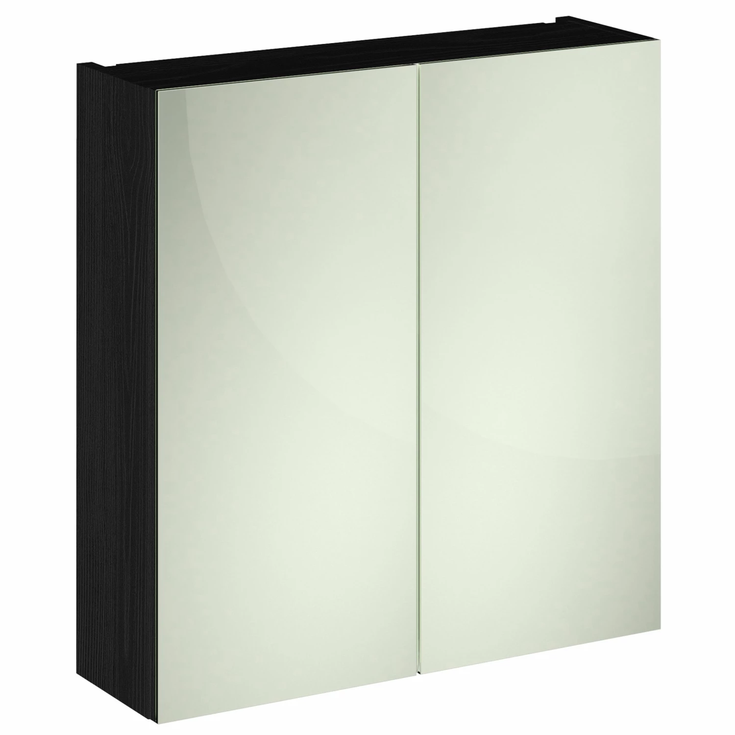 Nuie Athena Mirrored Cabinet (50/50) 800mm Wide - Charcoal Black Woodgrain 4 Nuie Athena Mirrored Cabinet (50/50) 800mm Wide - Charcoal Black Woodgrain - Image 2