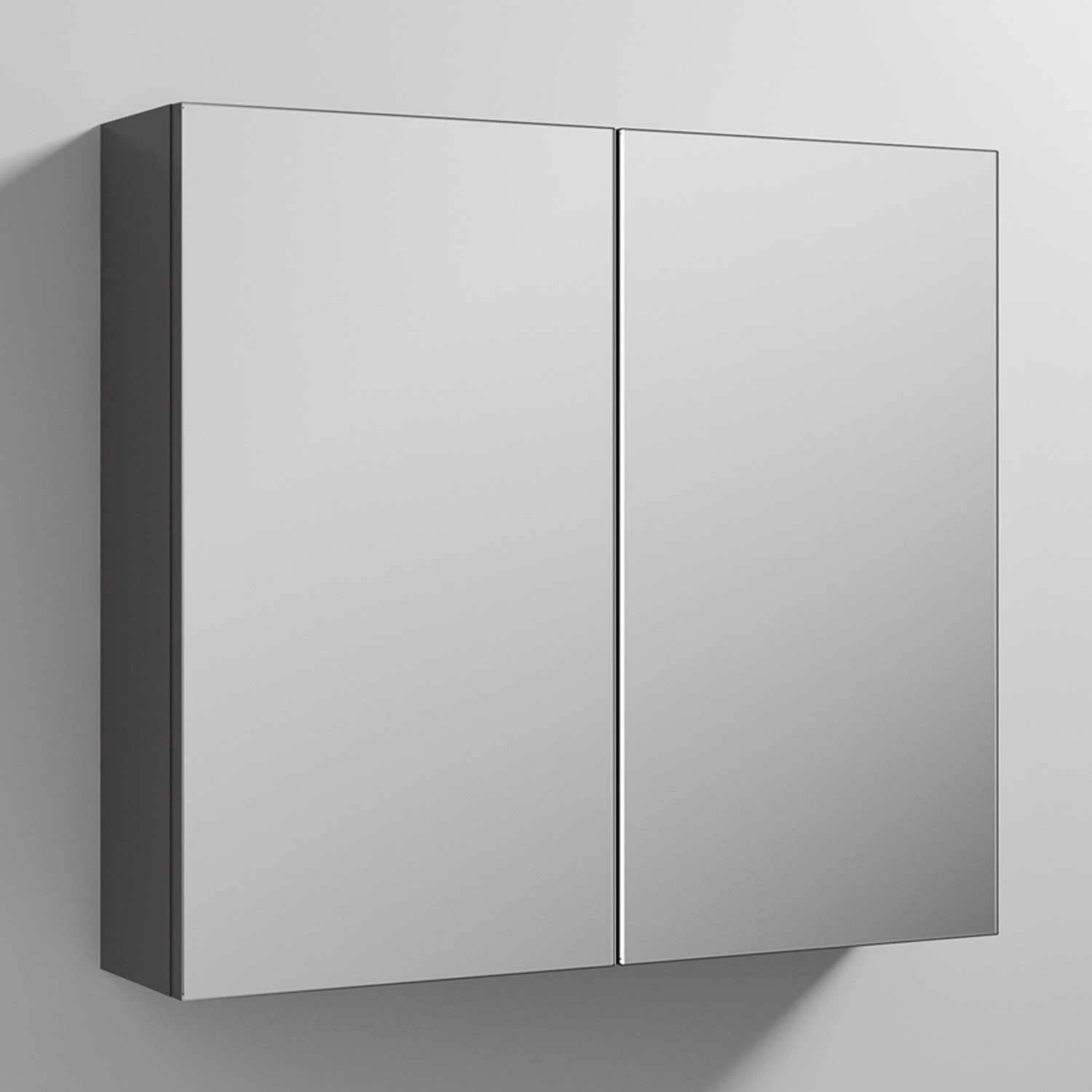 Nuie Athena Mirrored Cabinet (50/50) 800mm Wide - Gloss Grey 5 Nuie Athena Mirrored Cabinet (50/50) 800mm Wide - Gloss Grey - Image 3