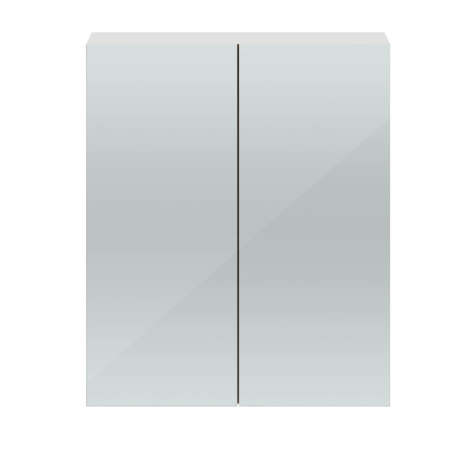 Nuie Athena Mirrored Cabinet (50/50) 600mm Wide - Gloss Grey Mist 4 Nuie Athena Mirrored Cabinet (50/50) 600mm Wide - Gloss Grey Mist - Image 2