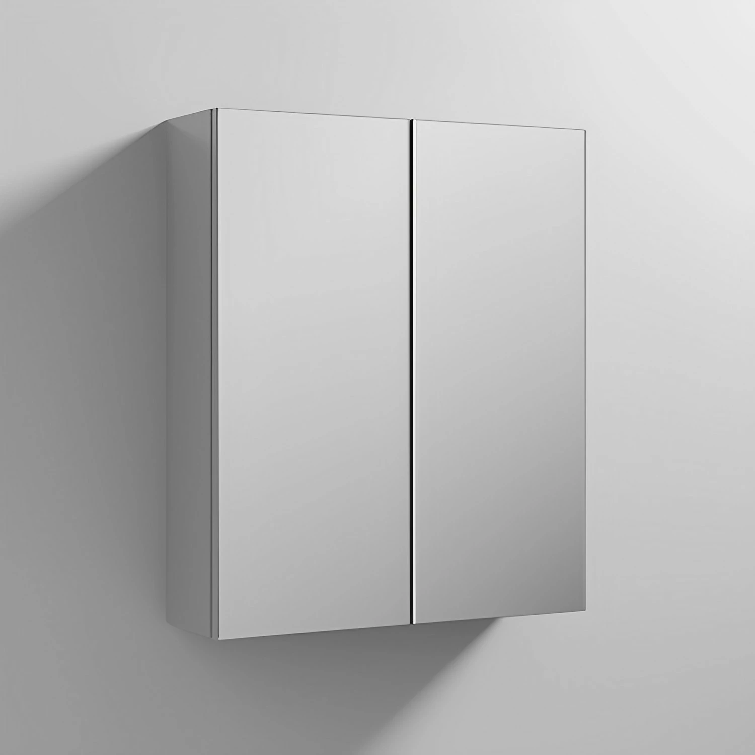 Nuie Athena Mirrored Cabinet (50/50) 600mm Wide - Gloss Grey Mist 5 Nuie Athena Mirrored Cabinet (50/50) 600mm Wide - Gloss Grey Mist - Image 3