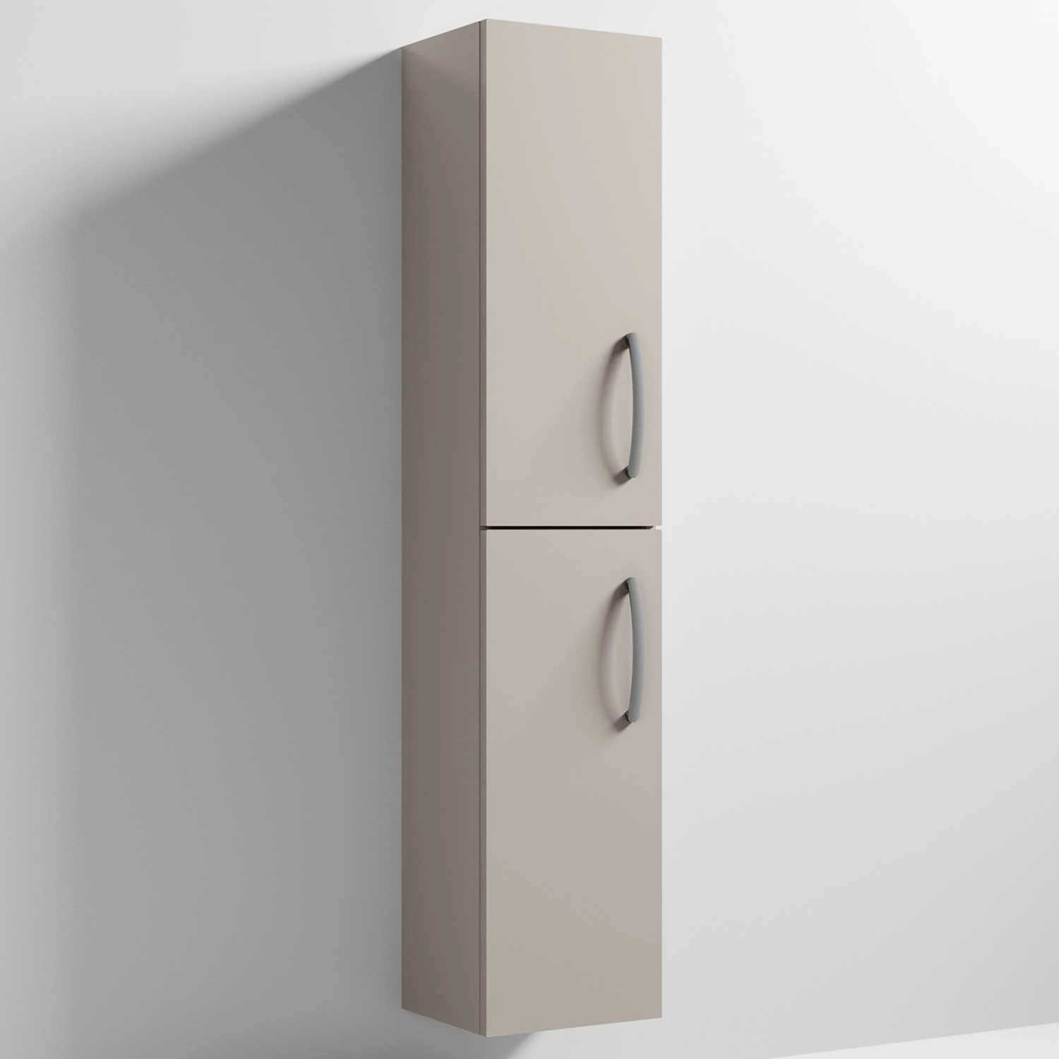 Nuie Athena Wall Hung 2-Door Tall Unit 300mm Wide - Stone Grey 6 Nuie Athena Wall Hung 2-Door Tall Unit 300mm Wide - Stone Grey - Image 4
