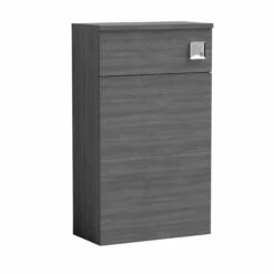 Nuie Athena Back To Wall WC Toilet Unit 500mm Wide - Anthracite Woodgrain