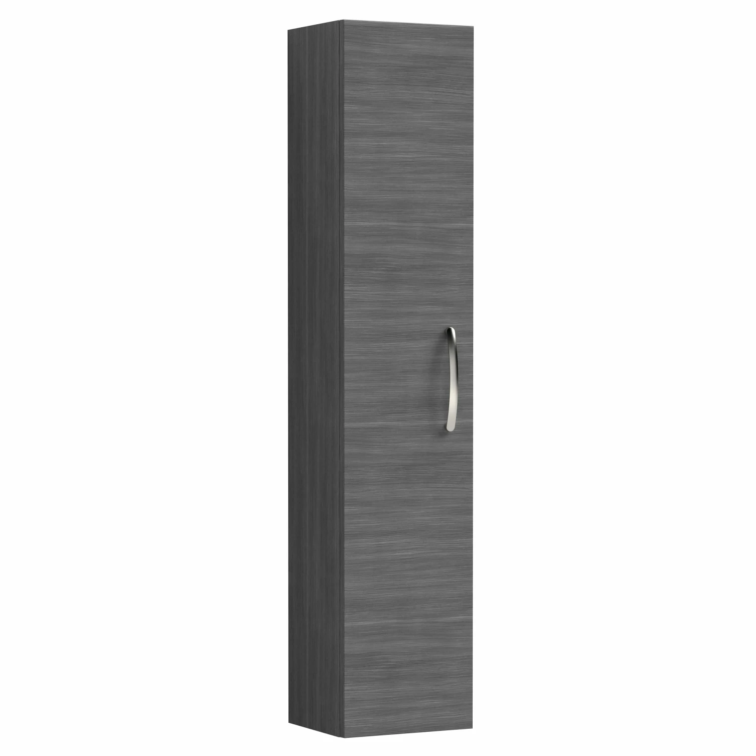 Nuie Athena Wall Hung 1-Door Tall Unit 300mm Wide - Anthracite Woodgrain 3 Nuie Athena Wall Hung 1-Door Tall Unit 300mm Wide - Anthracite Woodgrain