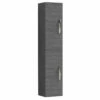 Nuie Athena Wall Hung 2-Door Tall Unit 300mm Wide - Anthracite Woodgrain -HEATANDPLUMB Sales nuie athena bathroom furniture mod562 3