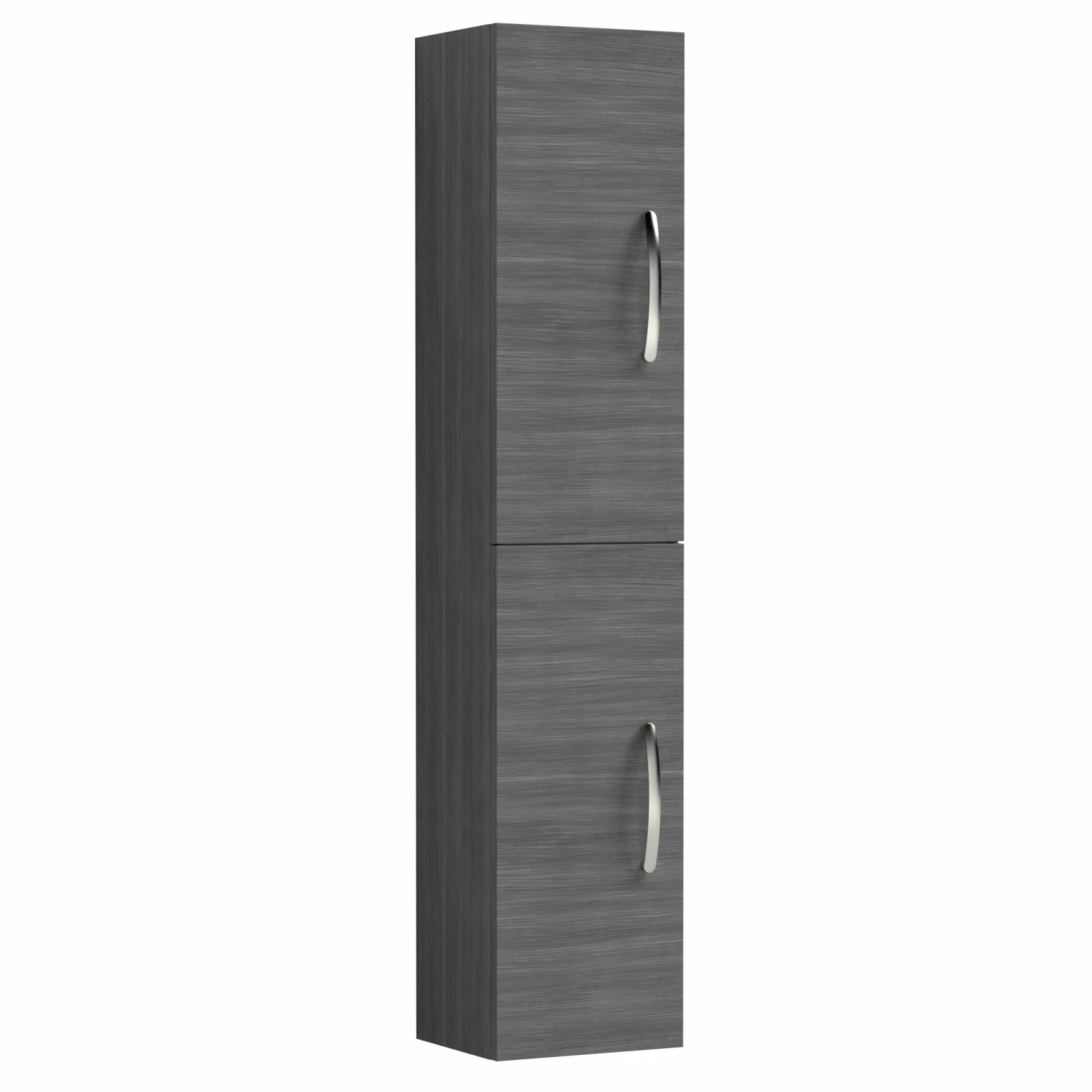 Nuie Athena Wall Hung 2-Door Tall Unit 300mm Wide - Anthracite Woodgrain 3 Nuie Athena Wall Hung 2-Door Tall Unit 300mm Wide - Anthracite Woodgrain