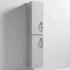 Nuie Athena Wall Hung 2-Door Tall Unit 300mm Wide - Gloss Grey Mist -HEATANDPLUMB Sales nuie athena bathroom furniture moe462