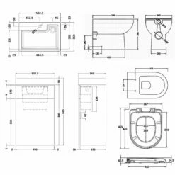 Nuie Athena Toilet And Basin Combination Unit - Soft Close Seat 11 Nuie Athena Toilet And Basin Combination Unit - Soft Close Seat -HEATANDPLUMB Sales nuie athena bathroom furniture prc145cb ncs286 nts002