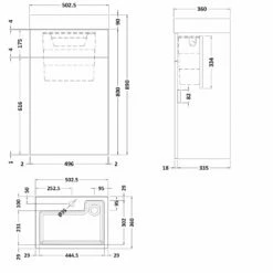 Nuie Athena Basin And WC Toilet Combination Unit 500mm Wide - Natural Oak -HEATANDPLUMB Sales nuie athena bathroom furniture prc245cb 4