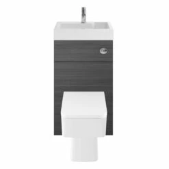 Nuie Athena Basin And WC Toilet Combination Unit 500mm Wide - Anthracite Woodgrain