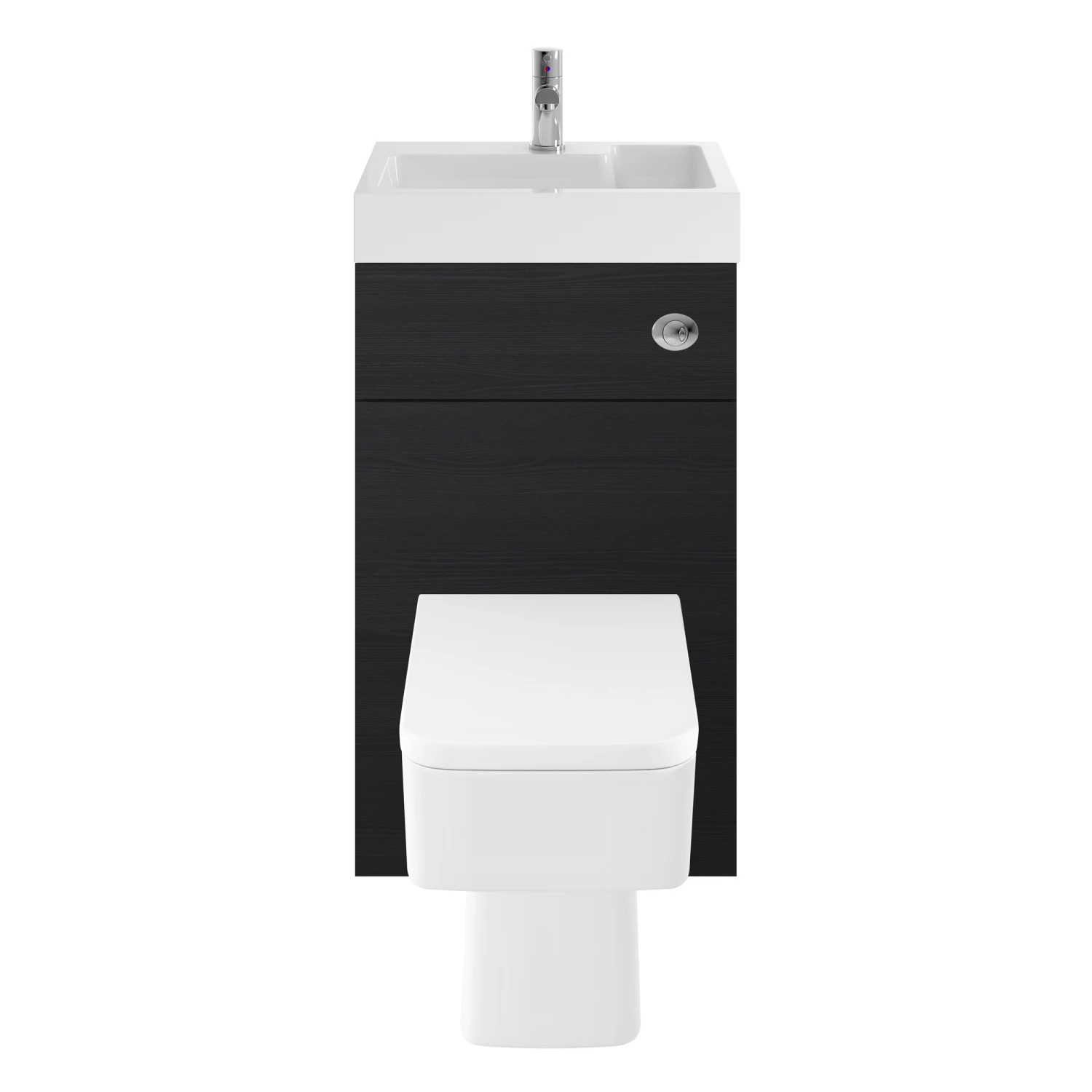 Nuie Athena Basin And WC Toilet Combination Unit 500mm Wide - Charcoal Black Woodgrain 6 Nuie Athena Basin And WC Toilet Combination Unit 500mm Wide - Charcoal Black Woodgrain - Image 4