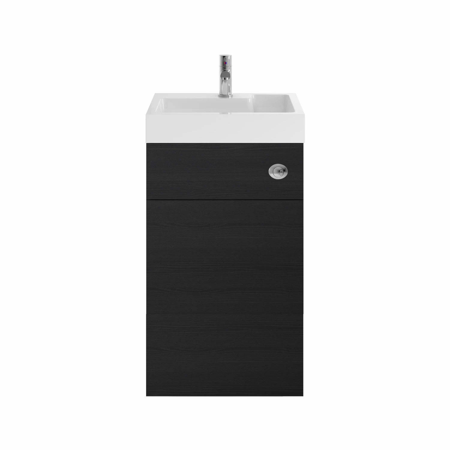 Nuie Athena Basin And WC Toilet Combination Unit 500mm Wide - Charcoal Black Woodgrain 3 Nuie Athena Basin And WC Toilet Combination Unit 500mm Wide - Charcoal Black Woodgrain