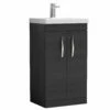 Nuie Athena Floor Standing 2-Door Vanity Unit With Basin-1 500mm Wide - Charcoal Black -HEATANDPLUMB Sales nuie athena vanity unit ath005a 4